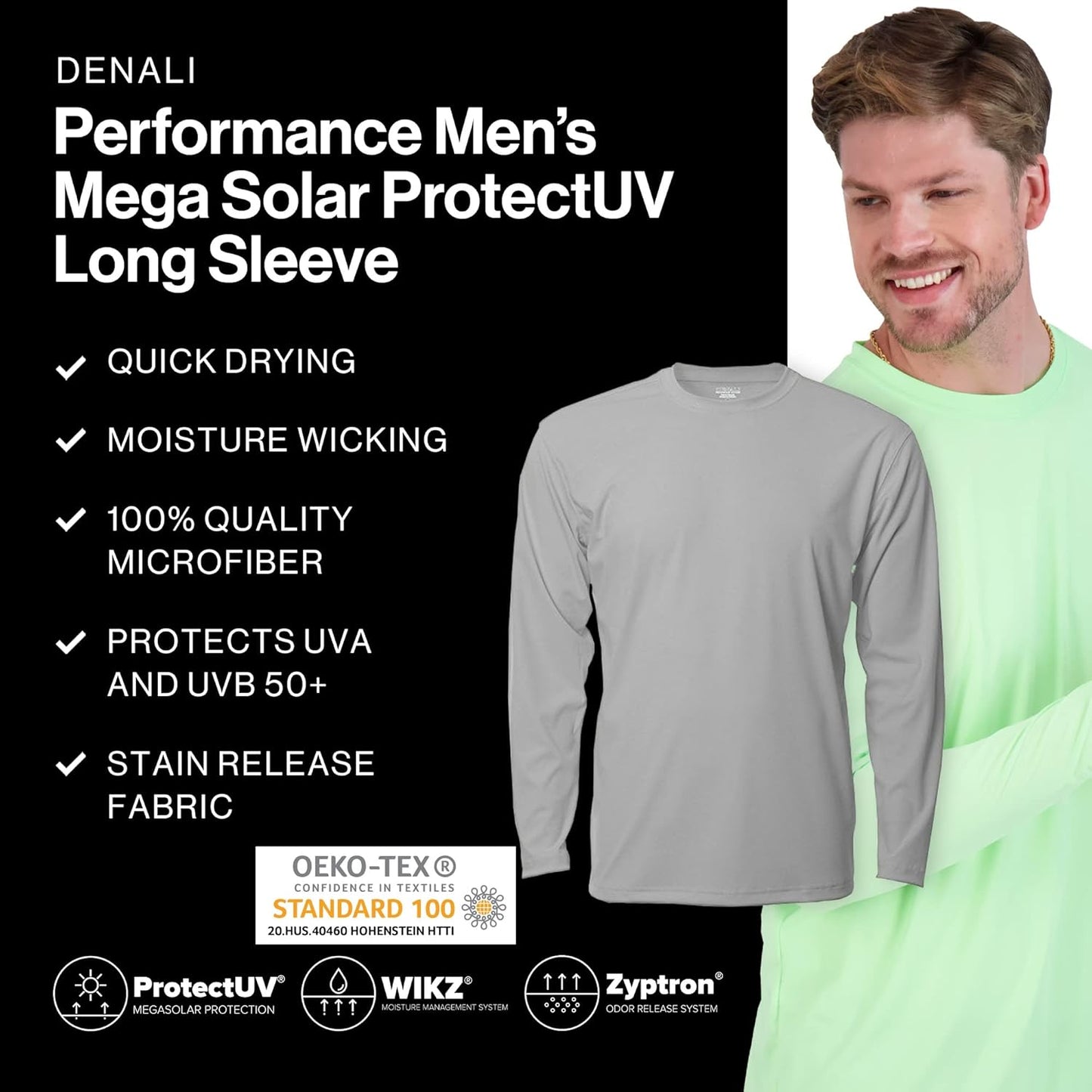 Denali Performance Men’S Teaser UPF 50+ Protectuv Mega Solar Long Sleeve T-Shirt