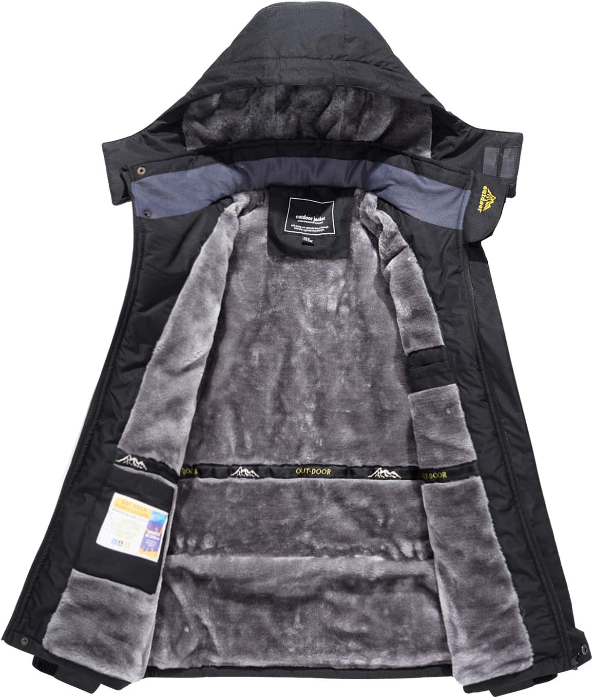 Men'S Winter Thicken Fleece Coat Windproof Hiking Snow Skiing Jackets Parka