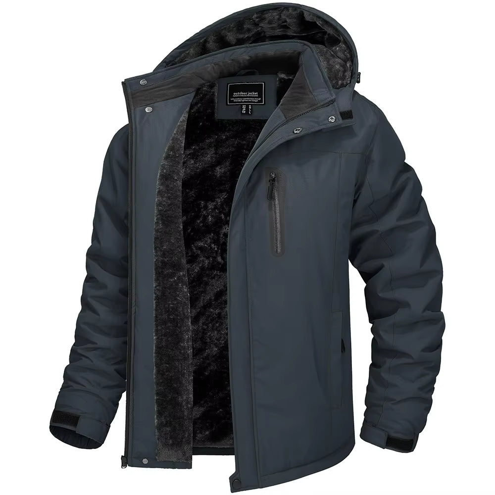 Winter Thicken Fleece Jacket Mens Waterproof Hiking Skiing Jackets Outdoor Mountain Trekking Windbreaker Parka Male
