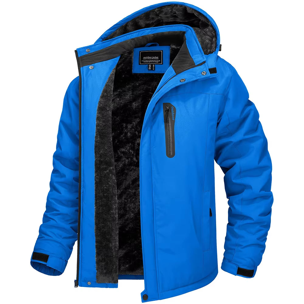 Winter Thicken Fleece Jacket Mens Waterproof Hiking Skiing Jackets Outdoor Mountain Trekking Windbreaker Parka Male