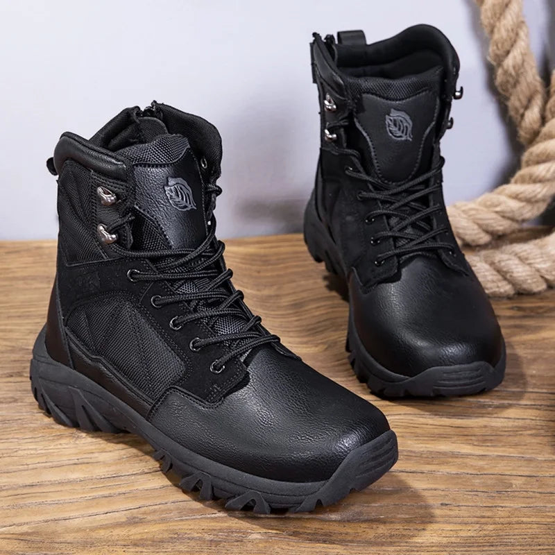 Mens Waterproof Ankle-High Hiking Boots Lightweight Outdoor Work Boots for Trekking Trails