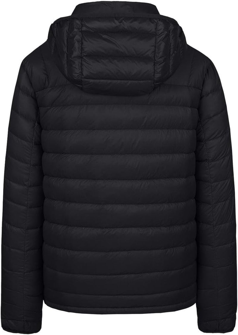 Men'S Packable Ultra Light down Jacket with Removable Hood(Black,S)
