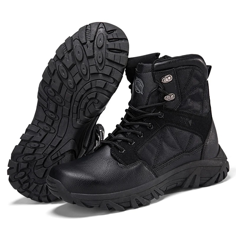 Mens Waterproof Ankle-High Hiking Boots Lightweight Outdoor Work Boots for Trekking Trails