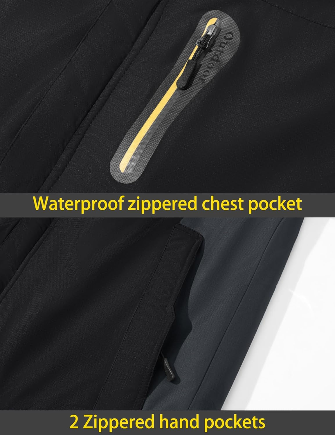 Men'S Winter Ski Jacket Waterproof Snow Coats Snowboard Fleece Lining Jacket Warm Parka with Hooded