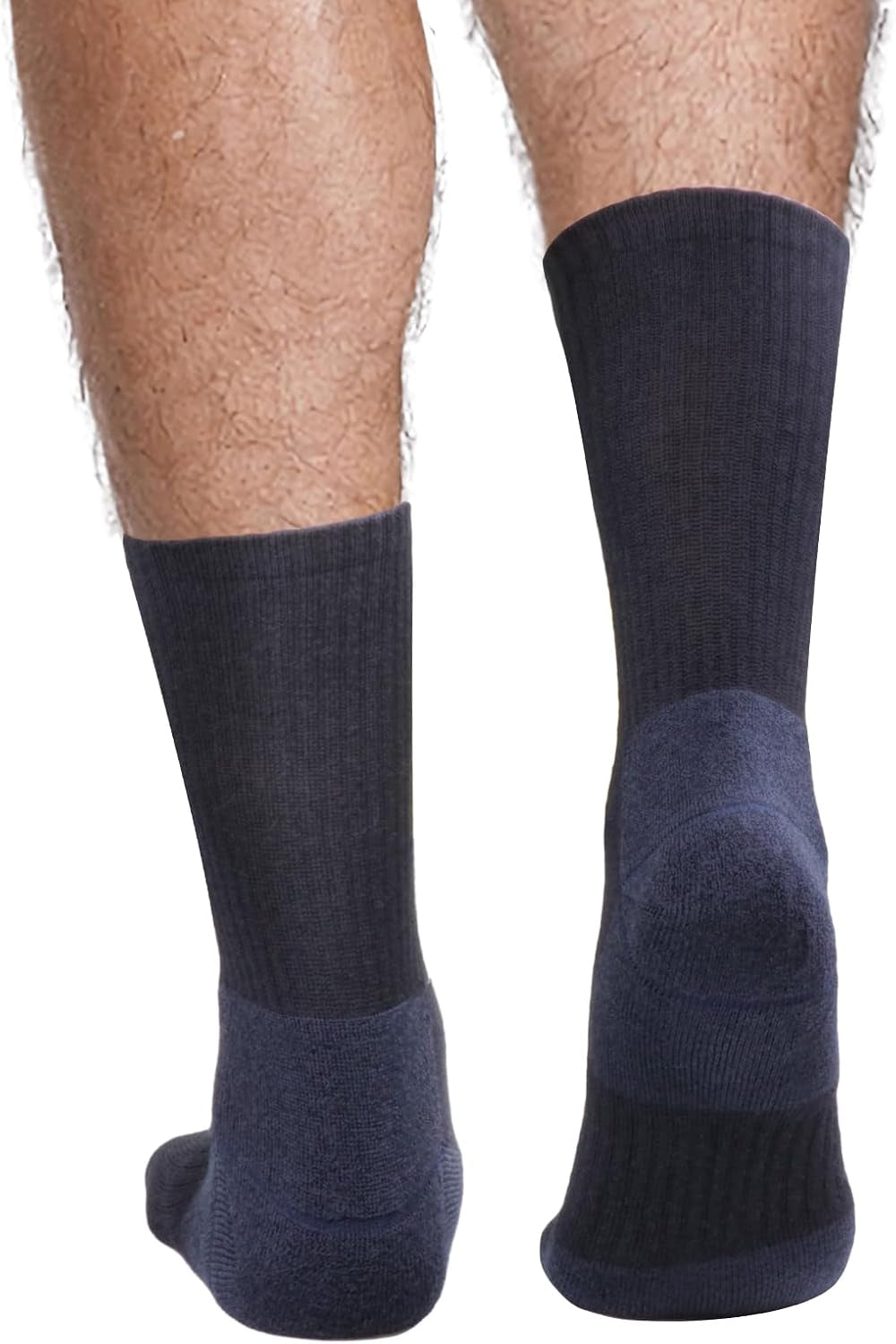 Men'S Black Athletic Hiking Socks Breathable Cotton Cushioned Crew Socks Padded Work Socks for Men Size 9-11, 5 Paiirs