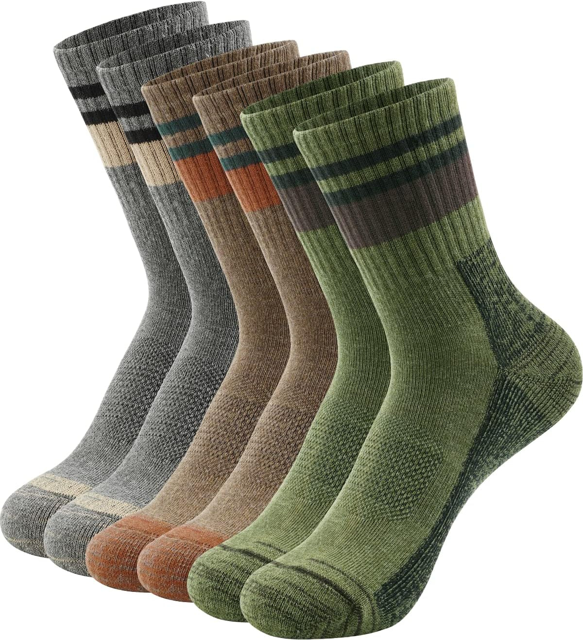 Men'S Hiking Crew Socks Cushioned Moisture Wicking Athletic Boot Socks Outdoor,Trekking