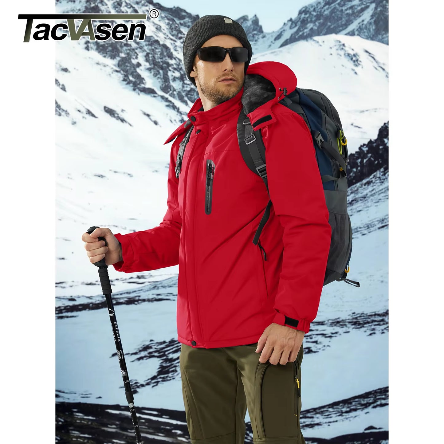 Winter Thicken Fleece Jacket Mens Waterproof Hiking Skiing Jackets Outdoor Mountain Trekking Windbreaker Parka Male