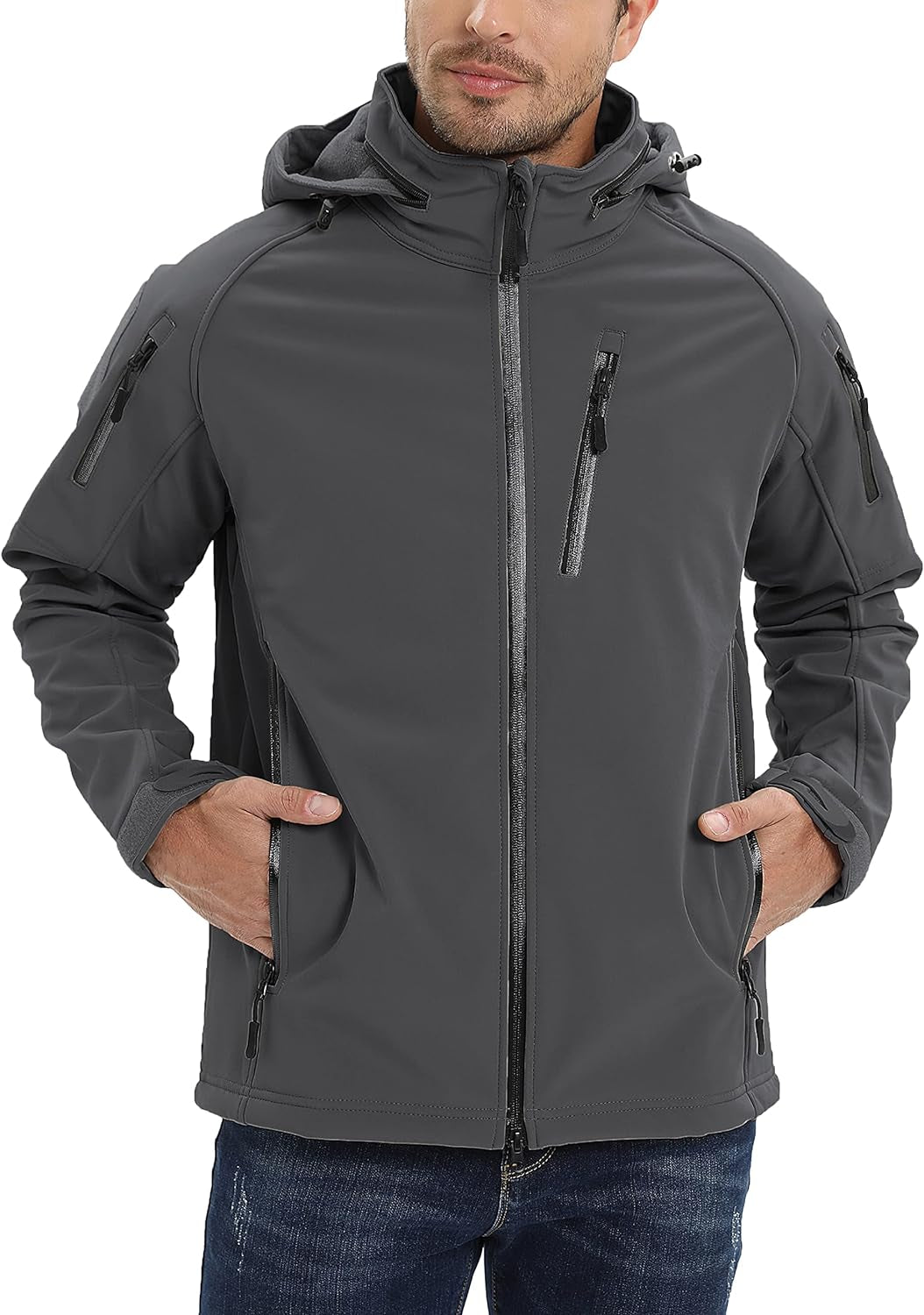 Men'S Special Ops Military Jacket Water Resistant Windproof Tactical Winter Zip up Rain Coat Hunting Outdoors