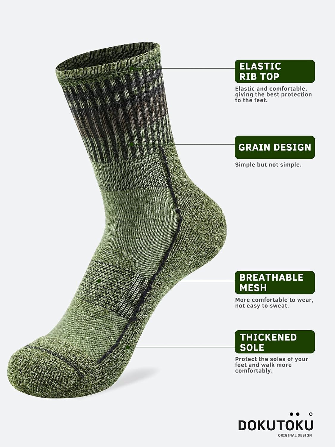 Men'S Hiking Crew Socks Cushioned Moisture Wicking Athletic Boot Socks Outdoor,Trekking
