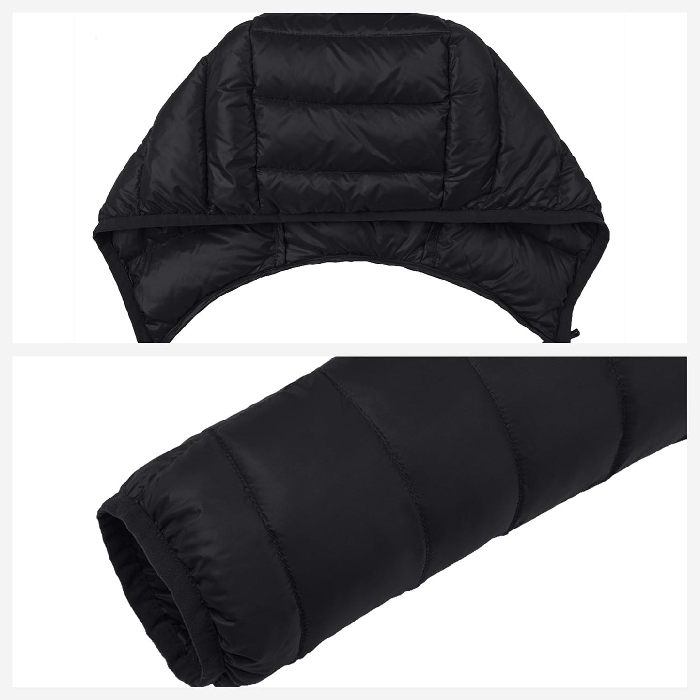 Men'S Packable Ultra Light down Jacket with Removable Hood(Black,S)