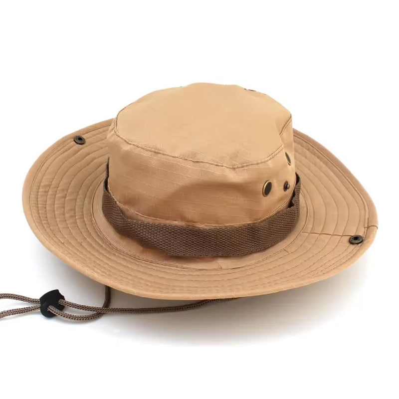 Camouflage Cap Boonie Hat Caps Camo Men Outdoor Sports Sun Bucket Cap Fishing Hiking Hunting Hats 60CM