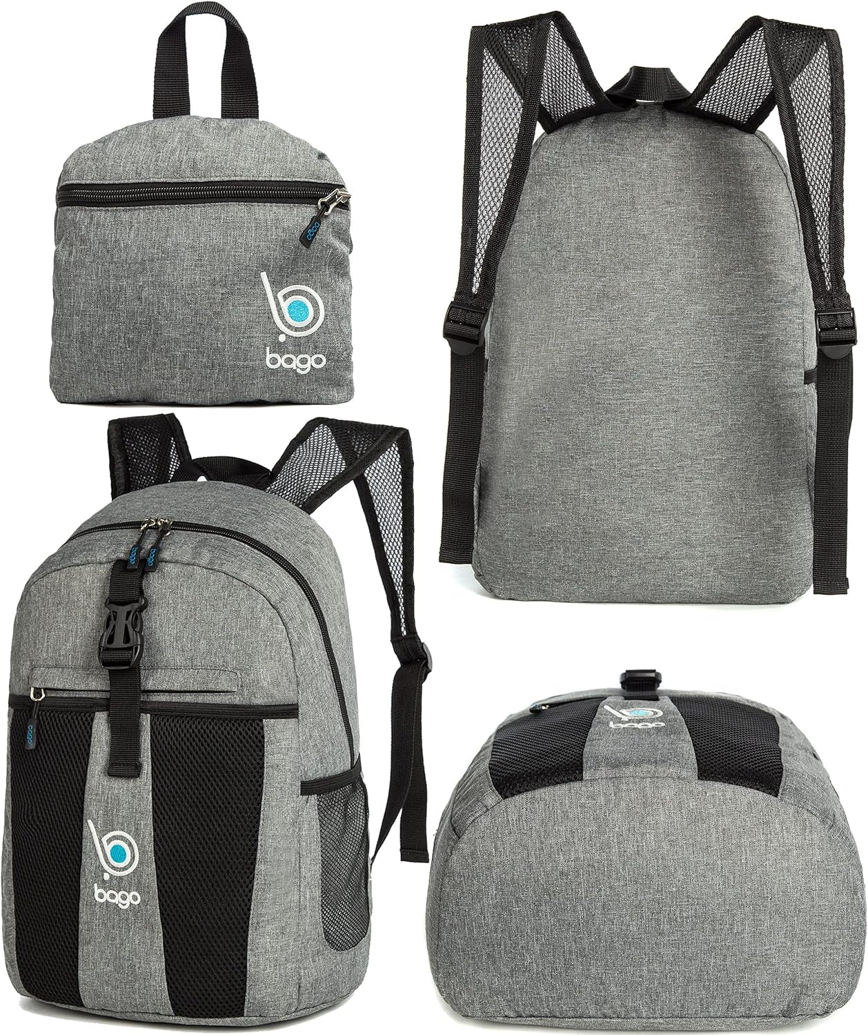 Lightweight Small Hiking Backpack for Women and Men - 25L Travel Day Pack - Foldable Hiking Daypack Ultralight for Camping Outdoor Sports - Day Bag Packable Backpack for Travel (Snowgray)