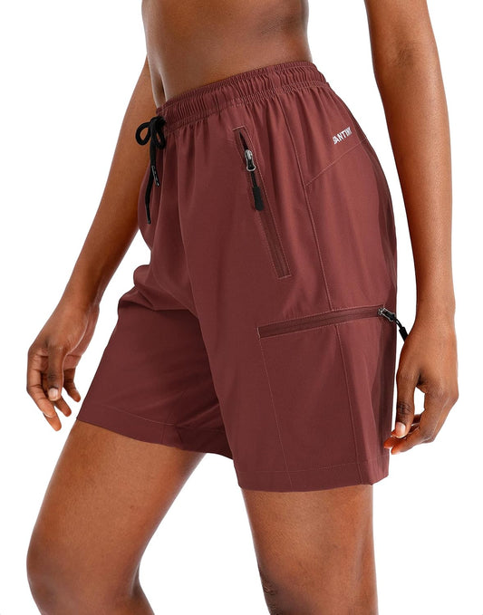 Women'S 5''/ 7''/9'' Hiking Cargo Shorts Quick Dry Lightweight Summer Shorts for Women Athletic Golf Zipper Pockets