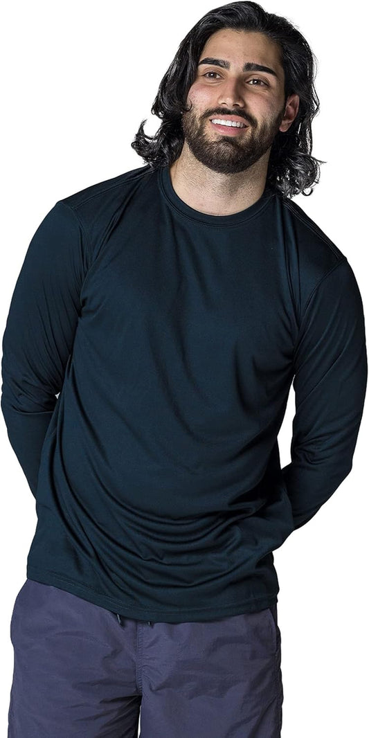 Men'S Outdoor UPF 50+ Long Sleeve T-Shirt, UV Sun Protection for Fishing, Running, Hiking, Swimming