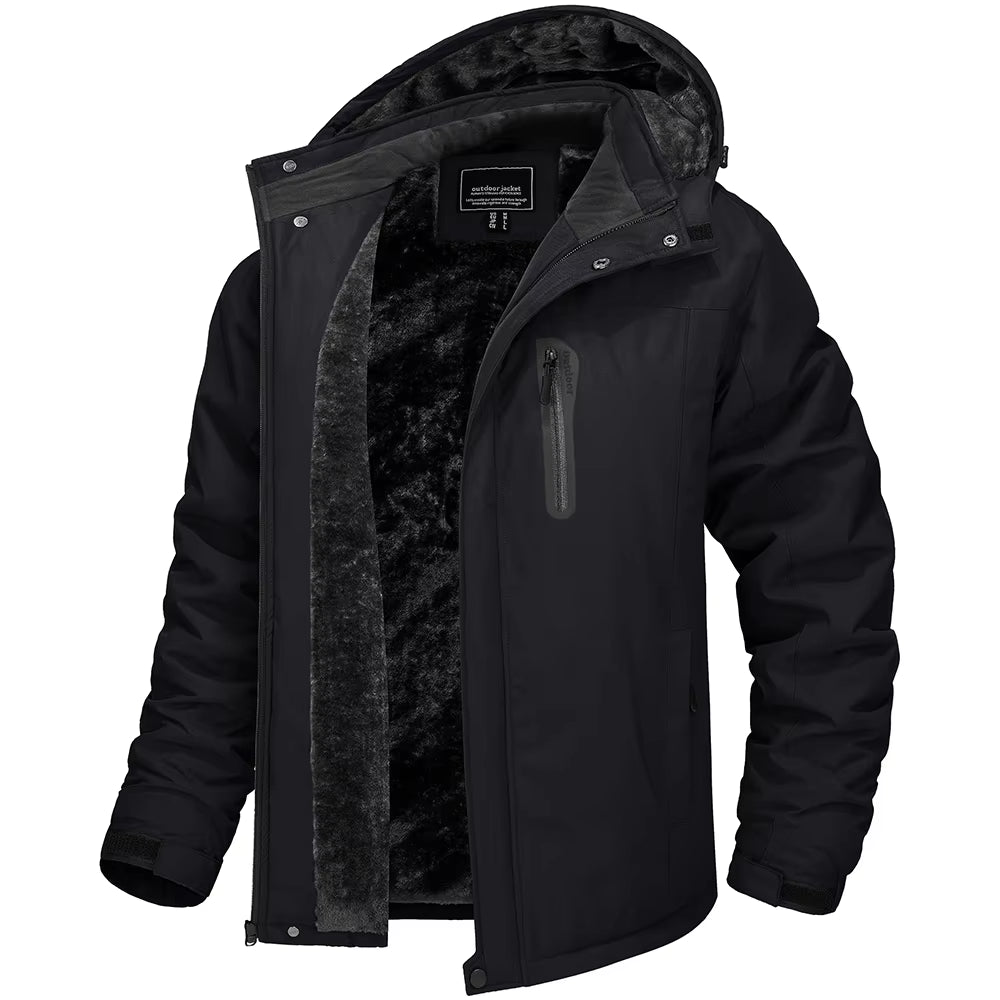 Winter Thicken Fleece Jacket Mens Waterproof Hiking Skiing Jackets Outdoor Mountain Trekking Windbreaker Parka Male