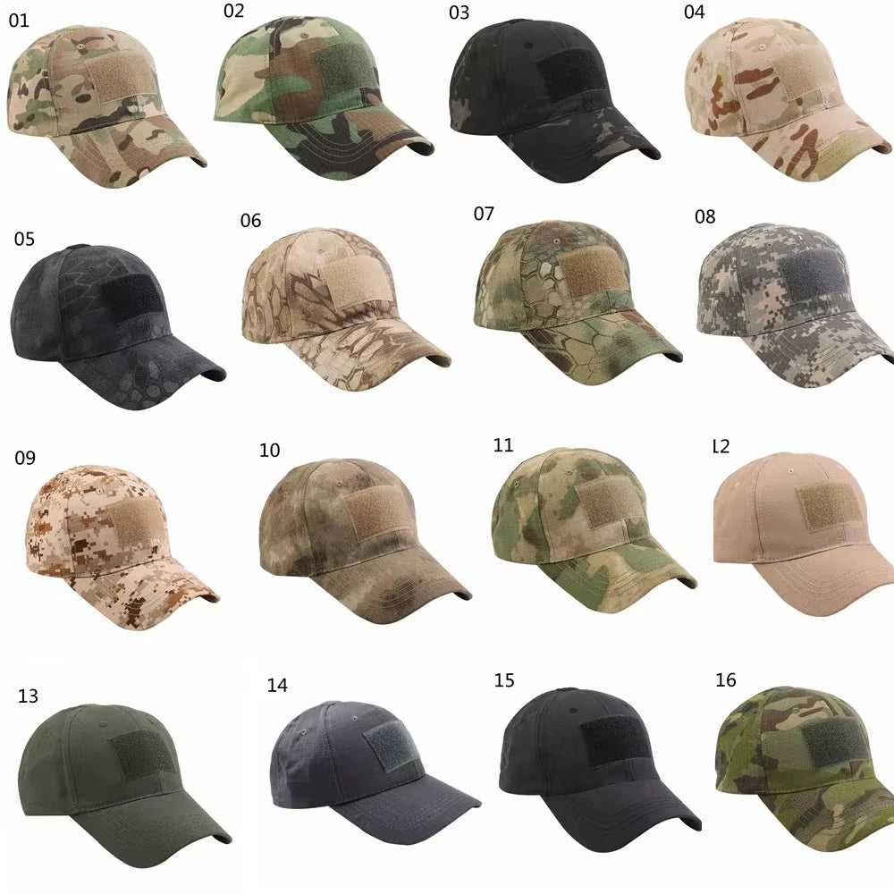 Men'S Tactical Camouflage Cap Outedoor Sports Sunhat Airsoft Fishing Hunting Hiking Cycling Baseball Cap Breathable Peaked Cap