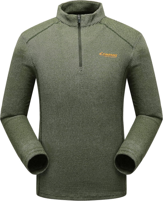 Men'S Long Sleeve Quarter-Zip Fleece Sweatshirt Pullover