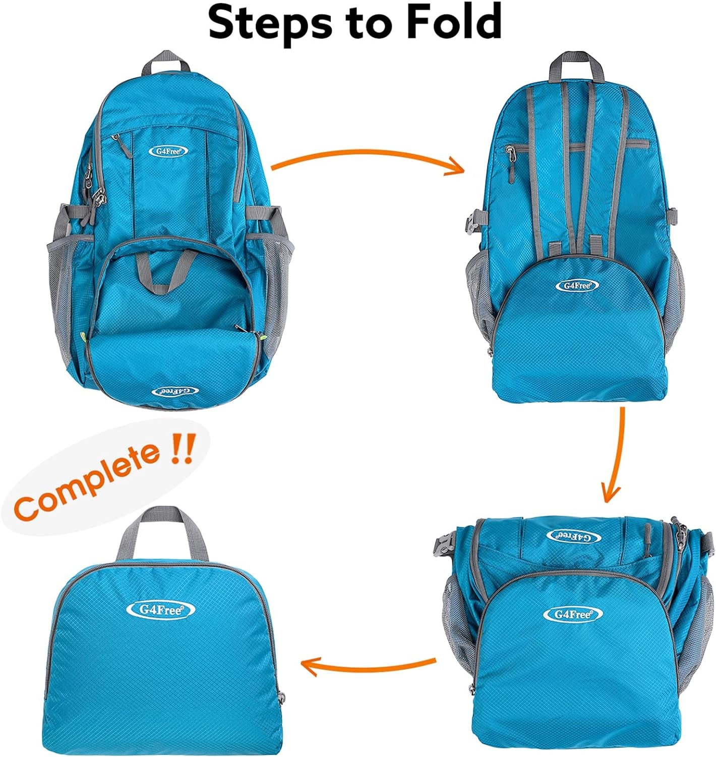40L Lightweight Packable Hiking Backpack, Waterproof Travel Daypack