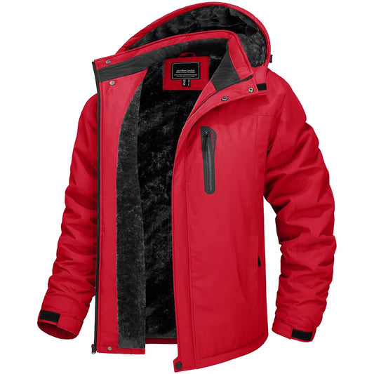 Winter Thicken Fleece Jacket Mens Waterproof Hiking Skiing Jackets Outdoor Mountain Trekking Windbreaker Parka Male