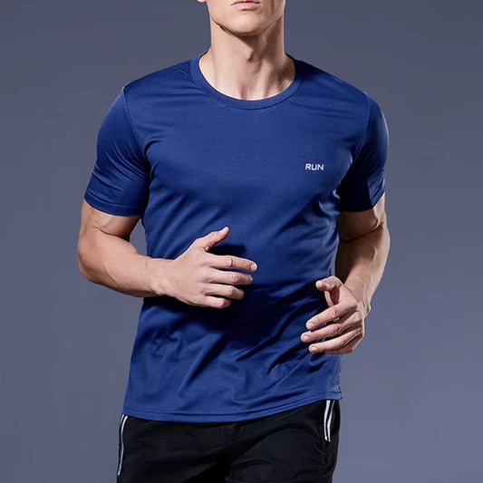High Quality Polyester Men Running T Shirt Quick Dry Fitness Shirt Training Exercise Clothes Gym Sport Shirt Tops Lightweight