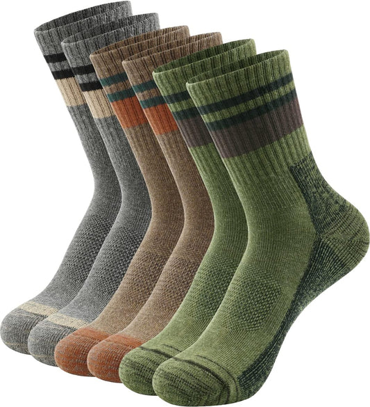 Men'S Hiking Crew Socks Cushioned Moisture Wicking Athletic Boot Socks Outdoor,Trekking
