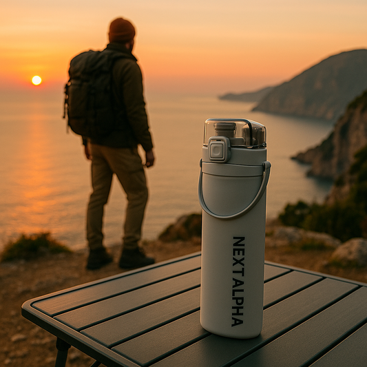 Travel Water Bottle – Compact, Collapsible &amp; BPA-Free with Built-In Straw and 20oz Capacity