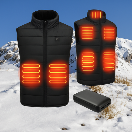 Men's Heated Vest – 3 Heating Levels & 9 Zones, Lightweight & Washable