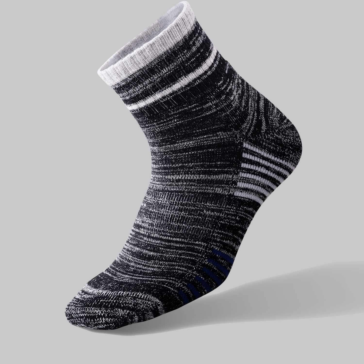 Men'S Walking Hiking Socks, Wicking Cushion Quarter Crew Socks for Mens Outdoor Sports, 3/4/5 Pair, 6-15 Size