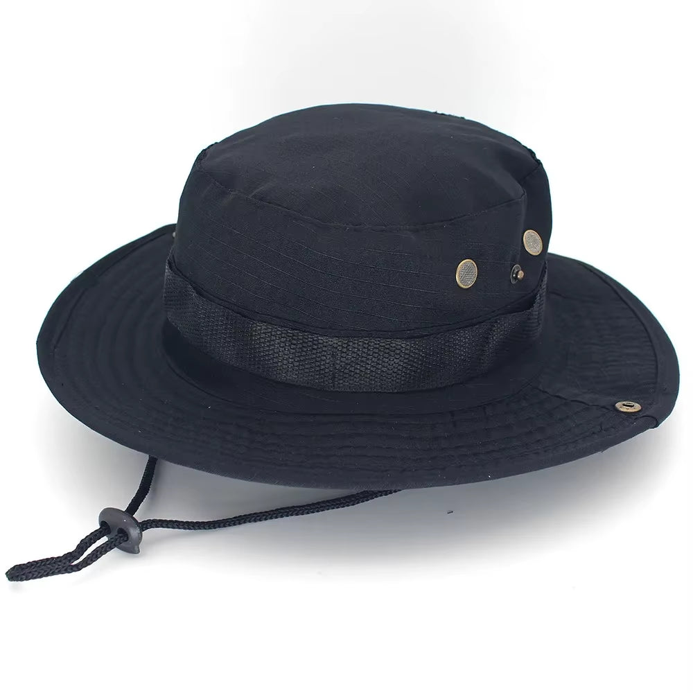 Camouflage Cap Boonie Hat Caps Camo Men Outdoor Sports Sun Bucket Cap Fishing Hiking Hunting Hats 60CM