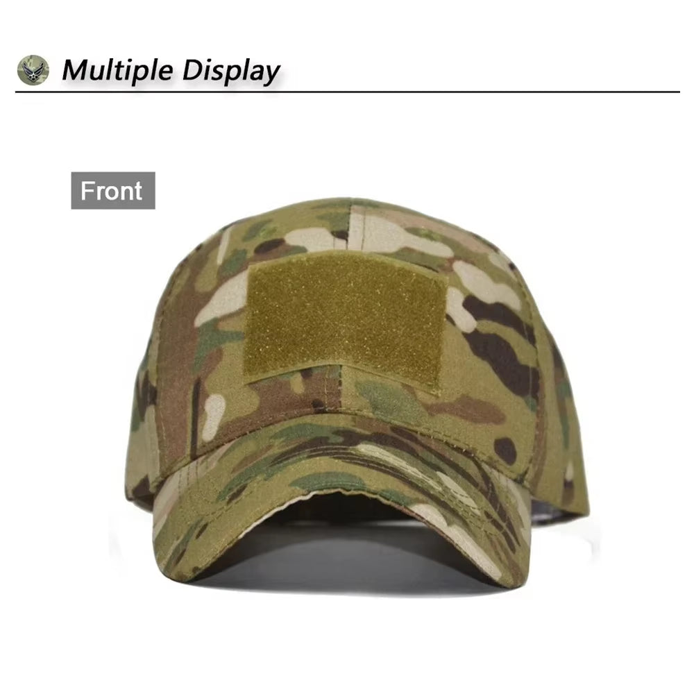 Men'S Tactical Camouflage Cap Outedoor Sports Sunhat Airsoft Fishing Hunting Hiking Cycling Baseball Cap Breathable Peaked Cap