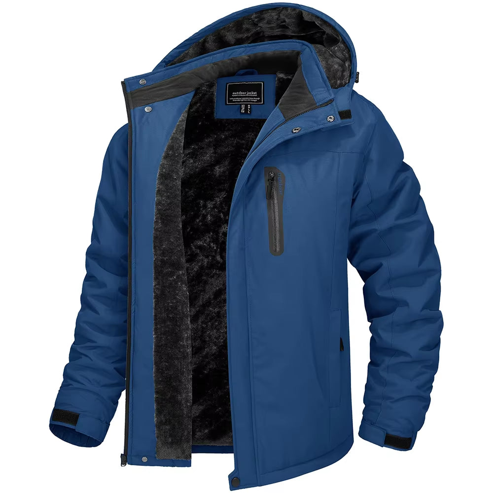Winter Thicken Fleece Jacket Mens Waterproof Hiking Skiing Jackets Outdoor Mountain Trekking Windbreaker Parka Male